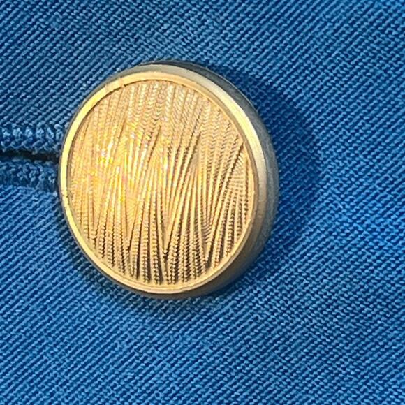 AMANDA SMITH Vintage Double Collar Blue Faux Suede Blazer Women’s SZ 16W - Picture 13 of 16